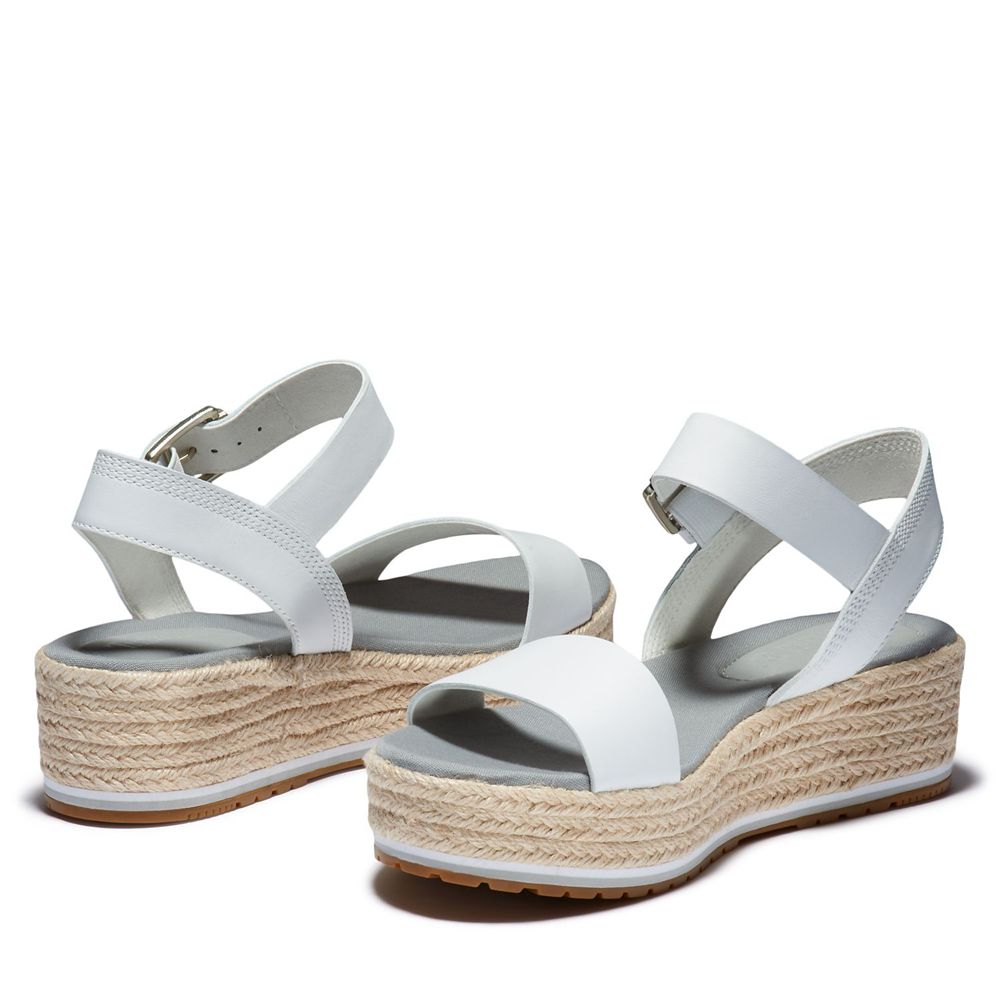 Sandale Timberland Dama Albi - Santorini Sun Ankle Strap - Romania - YCXDOV560